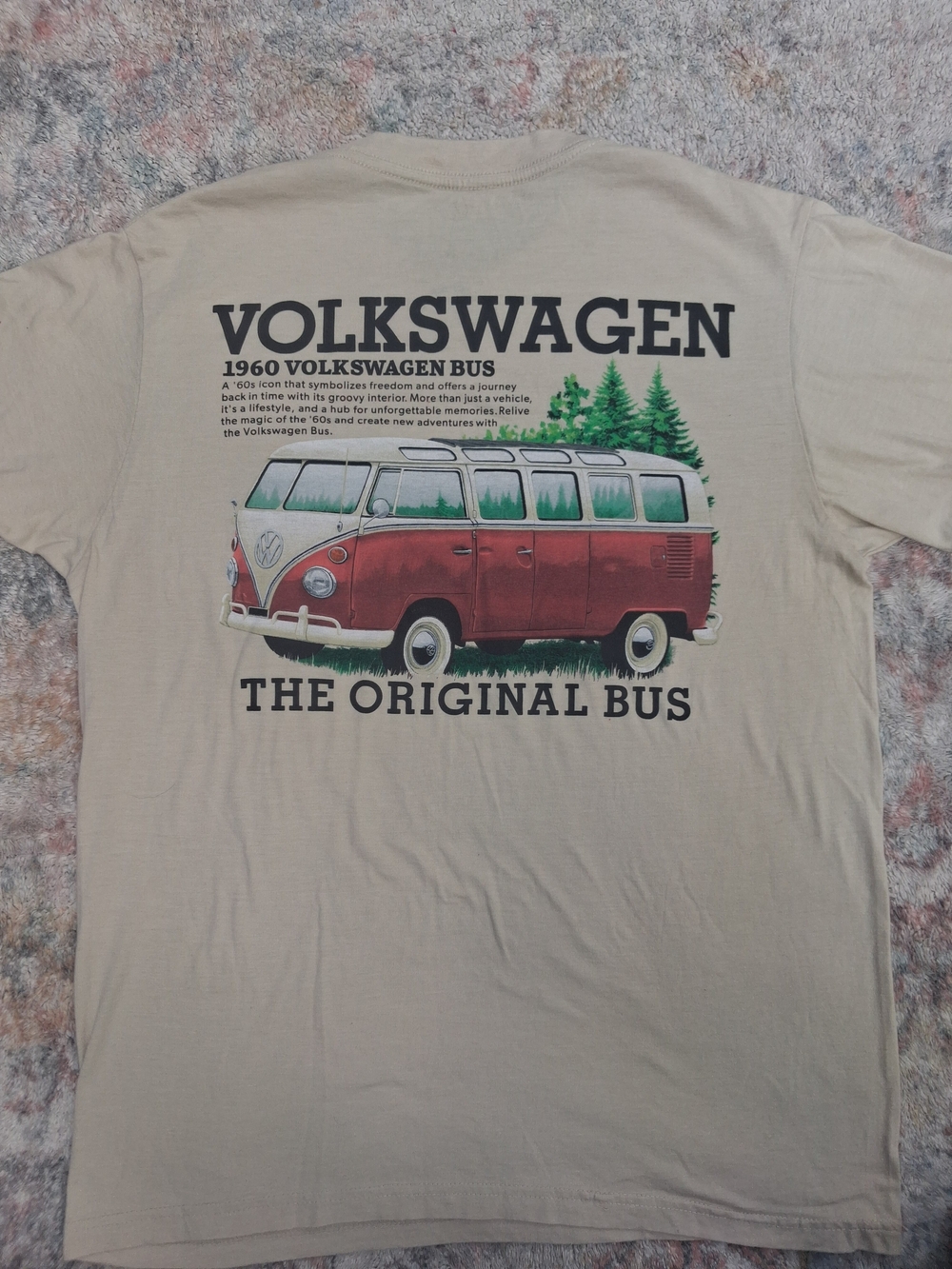 Volkswagen Beige Graphic Tee - The Original 1960 Bus